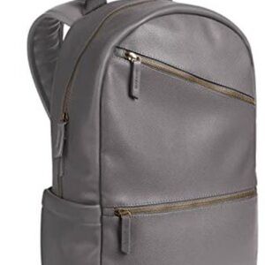 Simple Modern Medium Vegan Leather Backpack for Women & Men Gray 17”